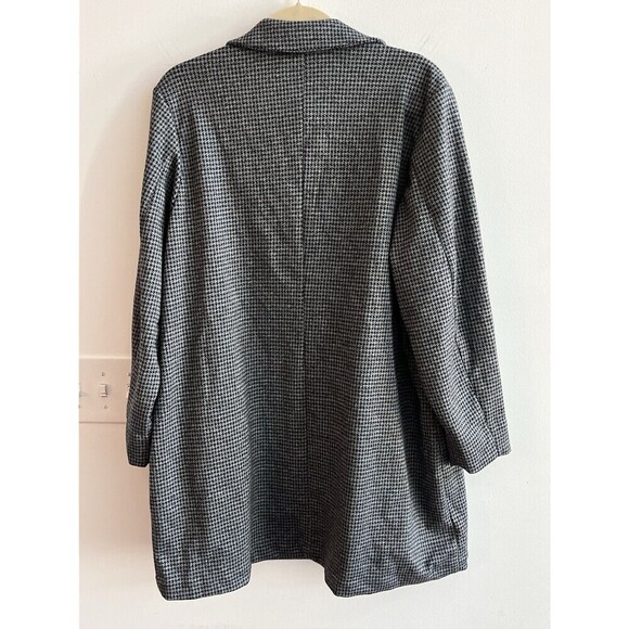 Philosophy Plaid Check Duster Jacket Coat Size 1X XL Gray Black Classic Long - Picture 6 of 6